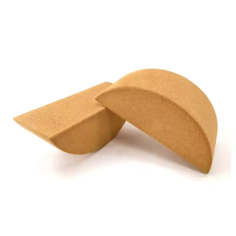 moon semi-circular non-slip cork yoga blocks