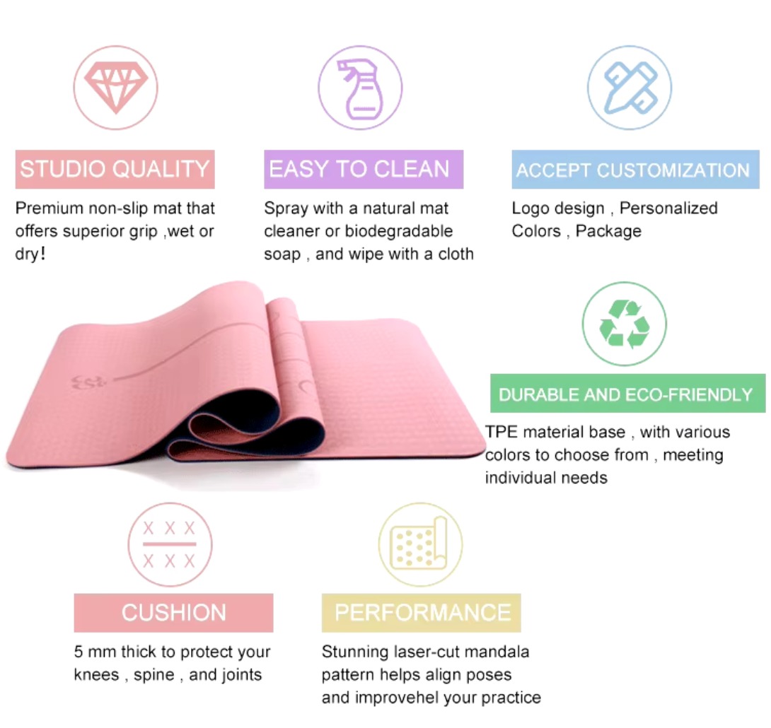 OEM/ODM Coconut PU Rubber Yoga Mat 